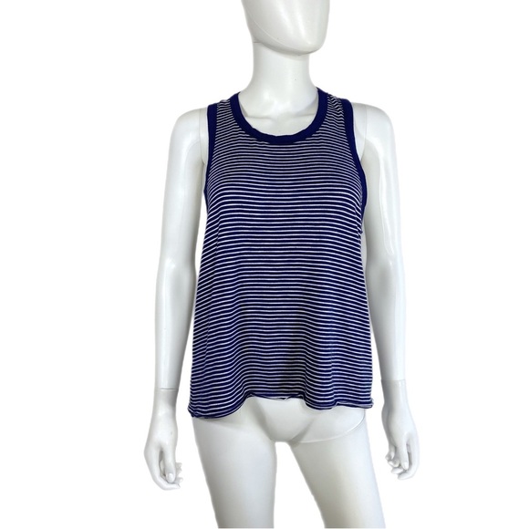 American Eagle aerie Real Soft Navy Blue & White Striped Tank - Picture 1 of 7